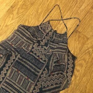 BCBGMaxAzria Aztec Ruffle Spaghetti Strap Slip Dress Size XS